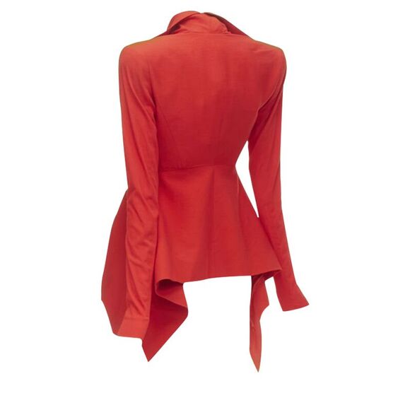 Garteh Pugh shoulder padded draped hem belted jacket - Picture 6 of 6